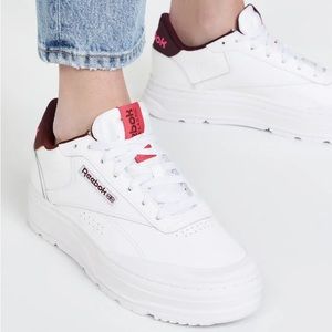 Reebok White Platform/Maroon Sneakers